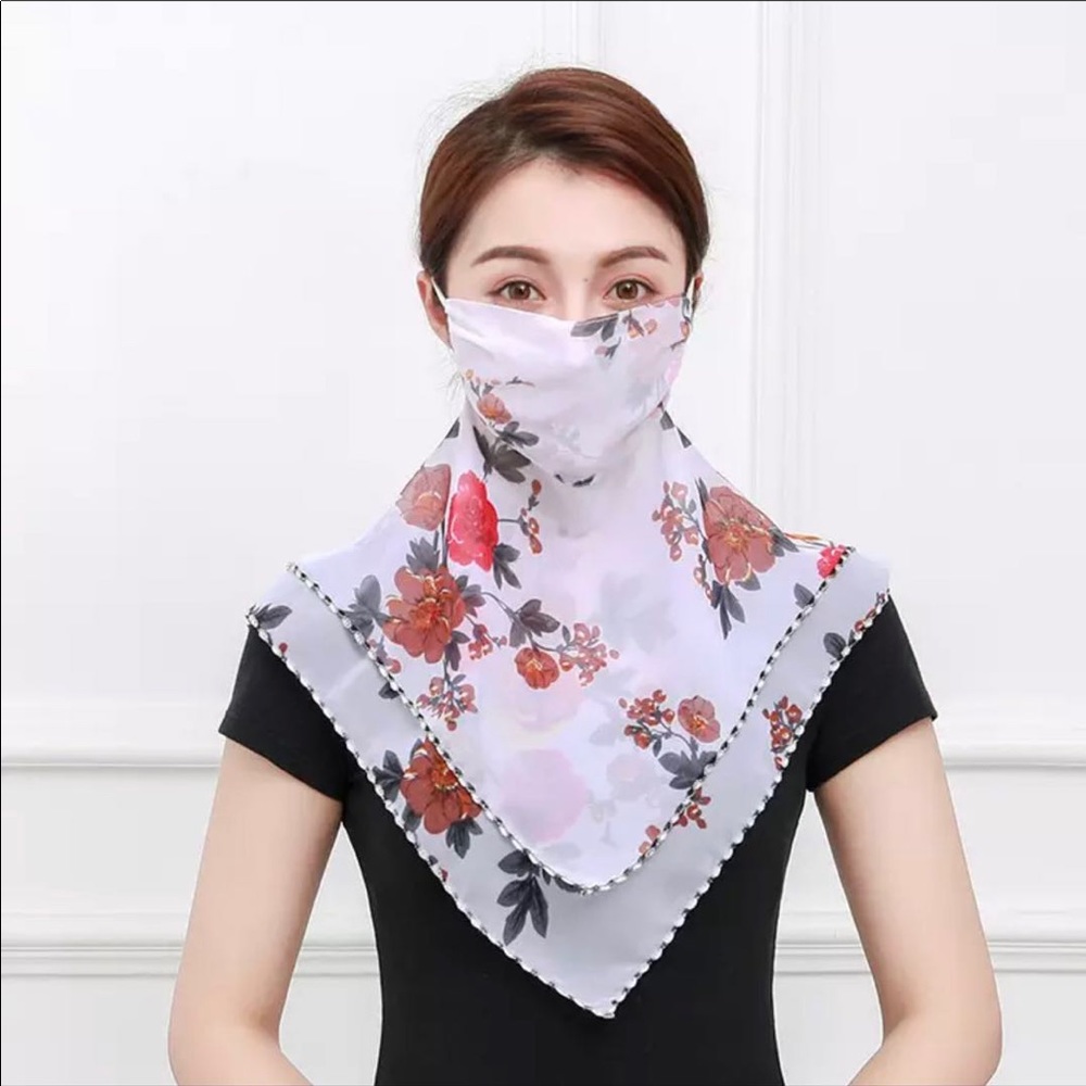 Floral  facial mask scarf